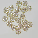 Sparkling Zircon Gold Clover Charm for Nail Art 2pc