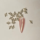 Sparkling Zircon Gold Star Charm for Nail Art 2pc