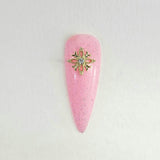 Sparkling Zircon Gold Charm for Nail Art 2pc