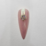 Sparkling Zircon Gold Stud Charm for Nail Art 2pc