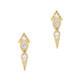 Sparkling Zircon Gold Tribal Chic Spike Charm for Nail Art 2pc