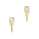 Sparkling Zircon Gold Spike Charm for Nail Art 2pc