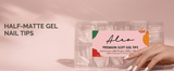 ALEO Soft Gel Nail Extension Full Cover Tips - Medium Square, Pack of 500, Half Matte