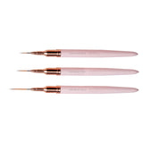 Professional Nail Art Liners Striping Brushes Tool Pink Metal Handle