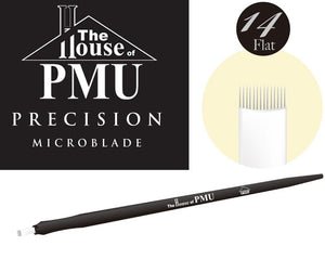 The House of PMU PRECISION Microblade 14 Pins Flat or Slant - VU LONDON PMU UK