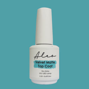 Aleo Matte Velvet Top Coat 15ml Soak Off UV/LED Gel Nail Polish Manicure Pedicure Easy to Apply, No Chip