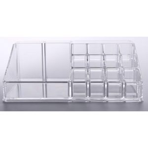 Cosmetic Organiser Acrylic Clear 16 Slot - VU LONDON PMU UK